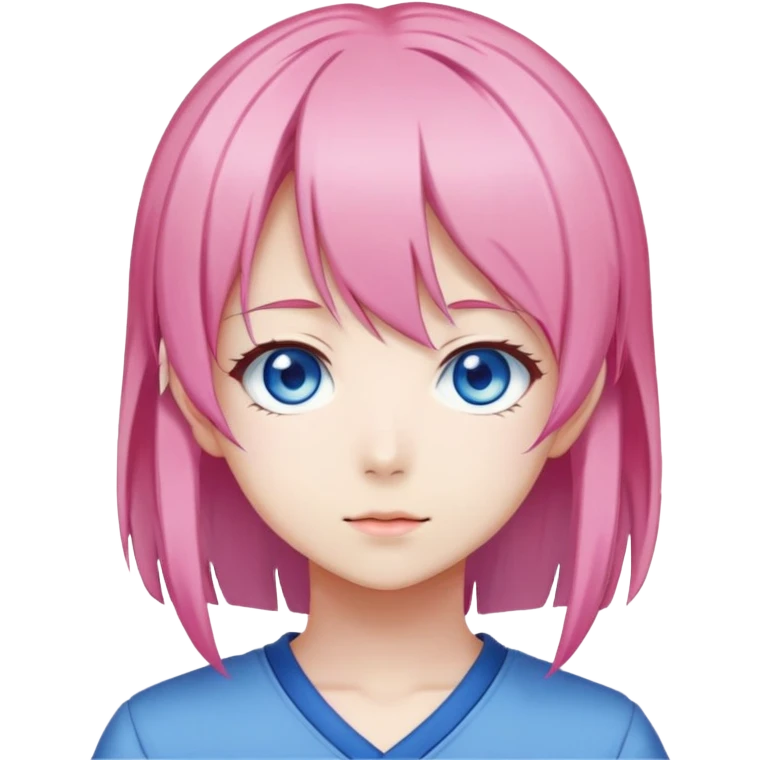 Ai Hoshino anime character with pink hair and blue eyes from Oshi no Ko emoji