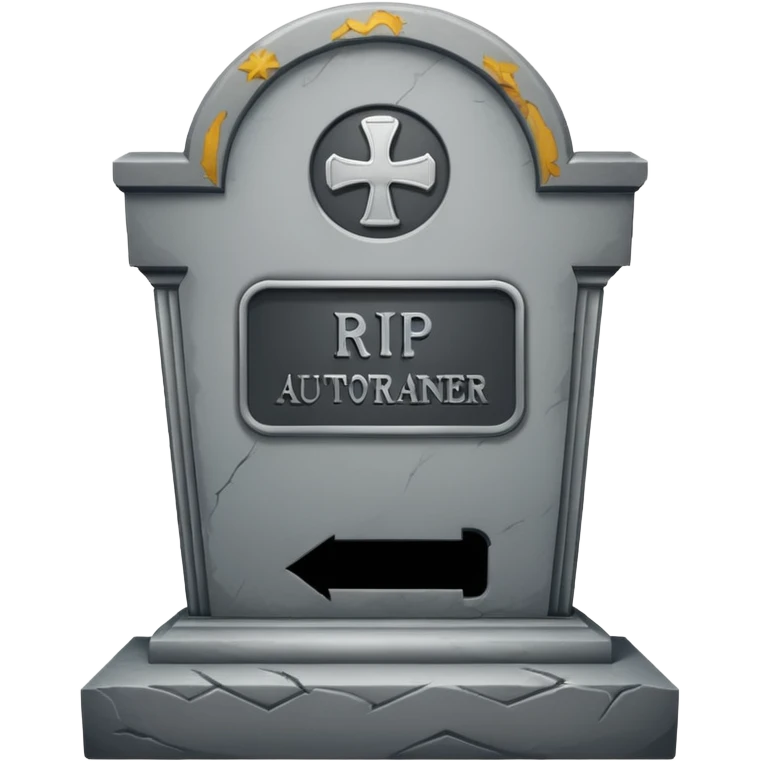 RIP tombstone with label "RIP AutoTrainer" emoji