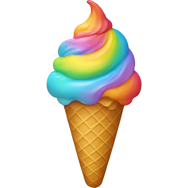 ice cream in rainbow colors emoji