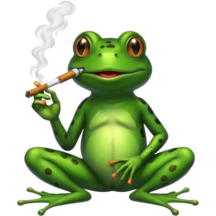 Frosch mit ein Joint  emoji