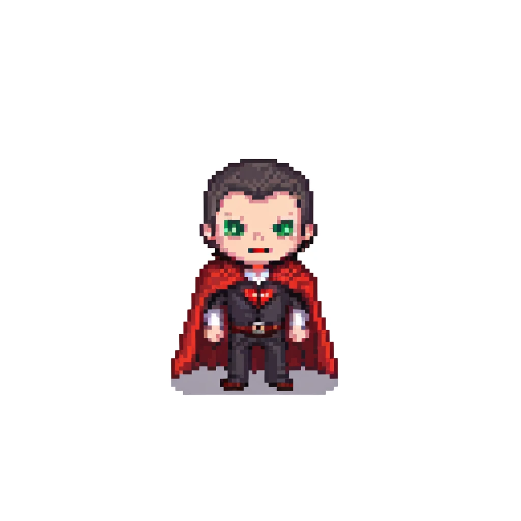 Dracula vampire with cape saying GG, gaming vampire emoji