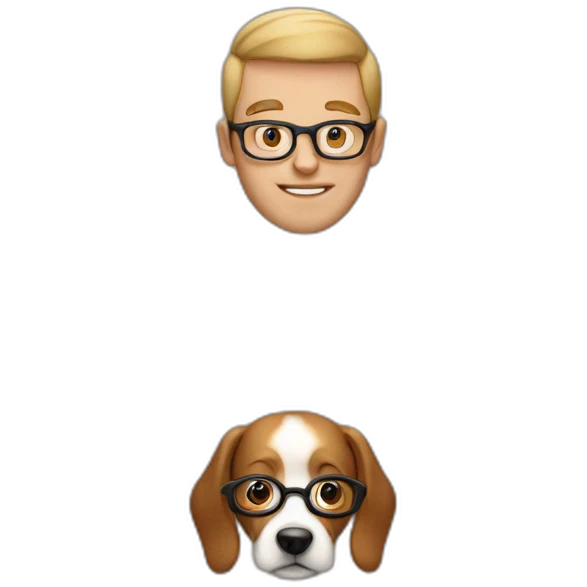 man-with-an-oval-shaped-face-with-glasses-and-dog-ears-and-dog-nose emoji