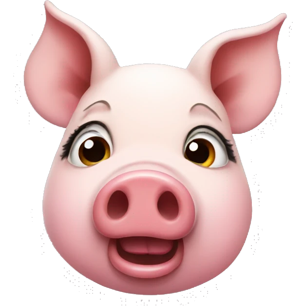 Pig wearing lipstick  emoji