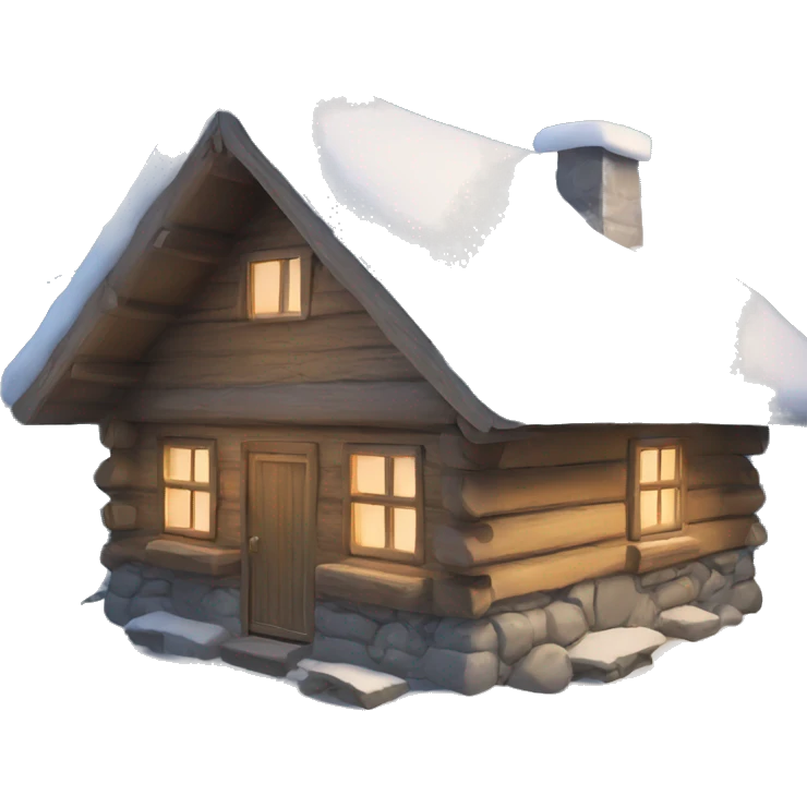 Alpine hut at christmas time emoji