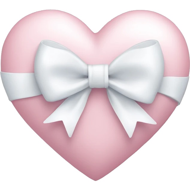 Pastel pink heart with white bow emoji