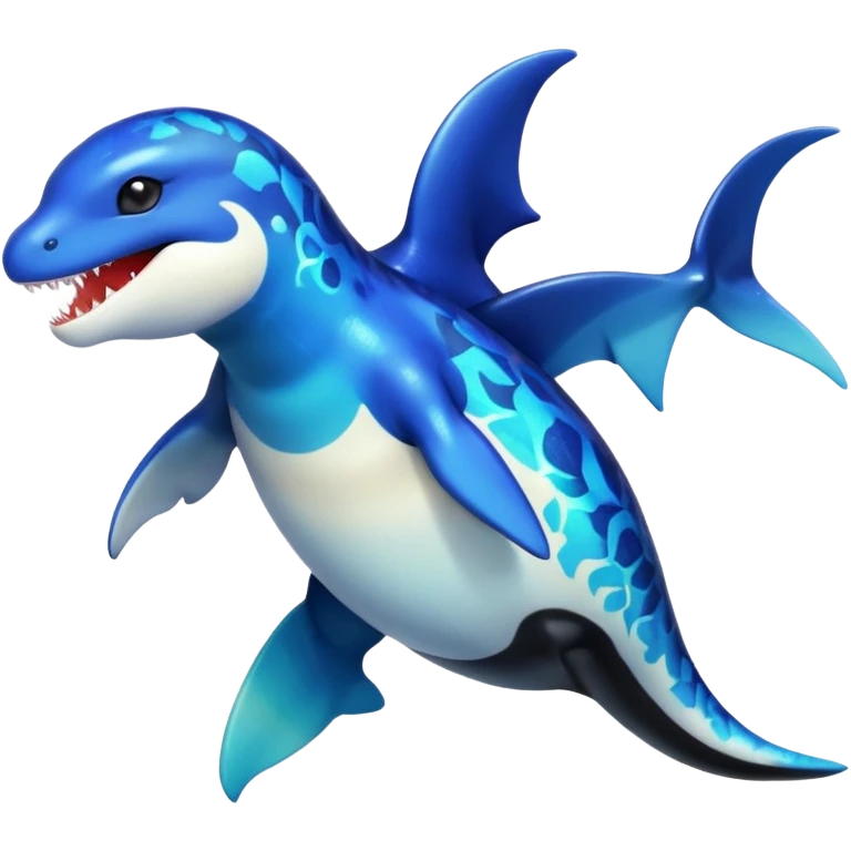 white blacks colorful gradient orca-colored orca-patterned shiny glossy Fakémon-Digimon-reptile-charizard-feraligatr-lizard-creature-hybrid (full body) emoji