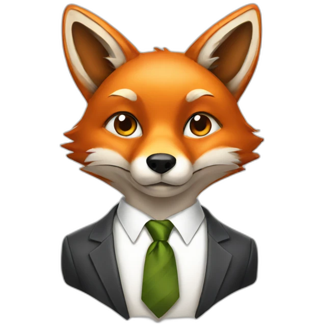 fox wearing a tie emoji