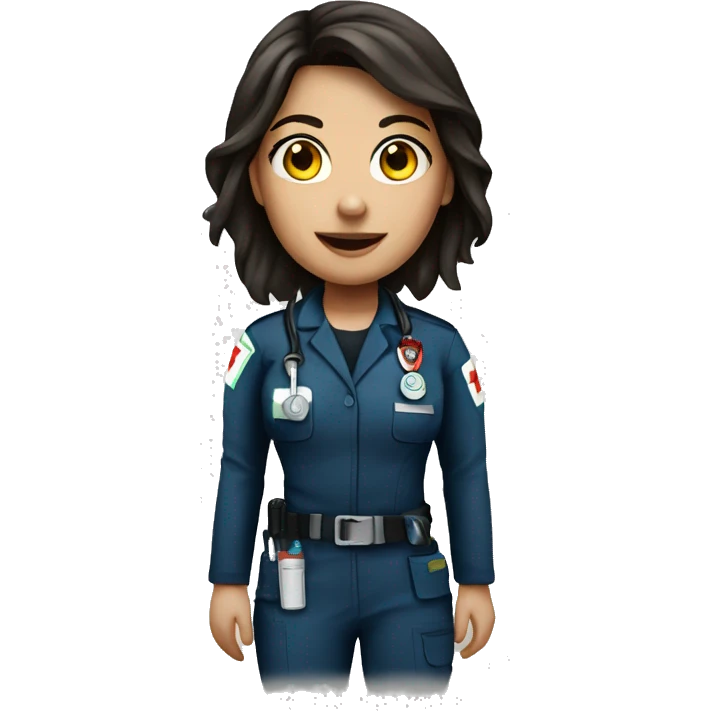 Woman brunette student paramedic emoji
