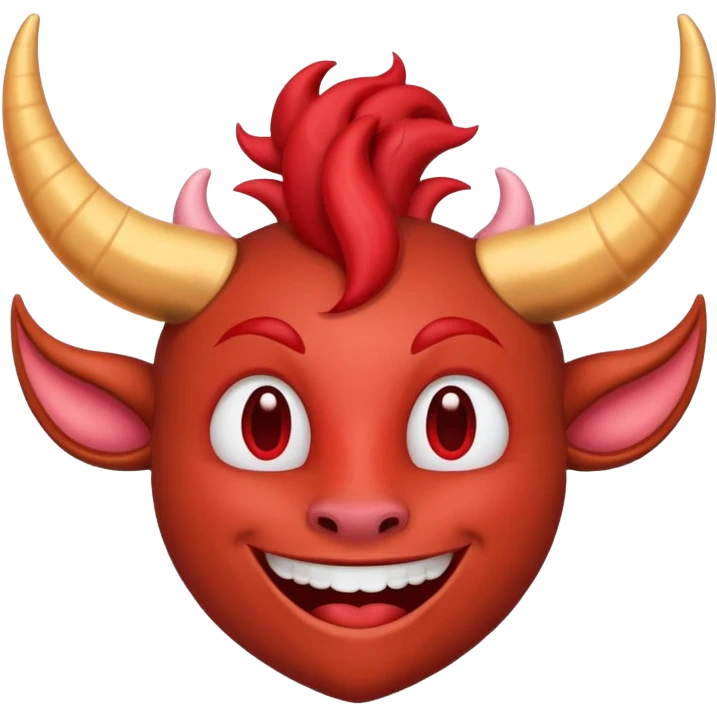 A big smile with hearts around it but then there’s horns emoji