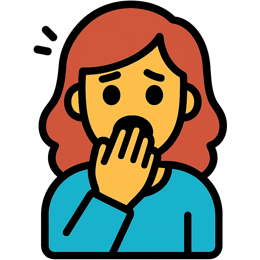 woman scared hand on mouth terrified emoji