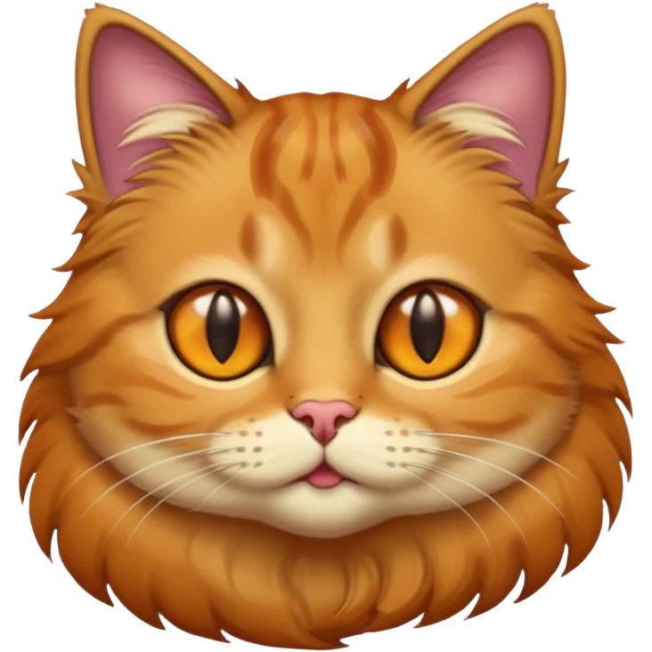Caramel colored cat, fluffy and much fur emoji
