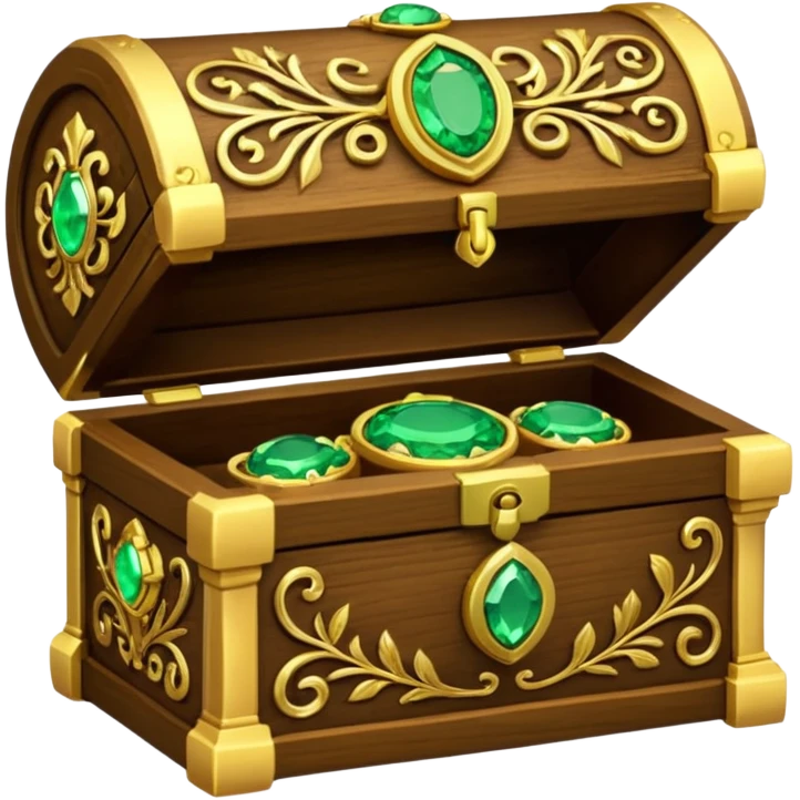 tresure box with motifs with green gem emoji
