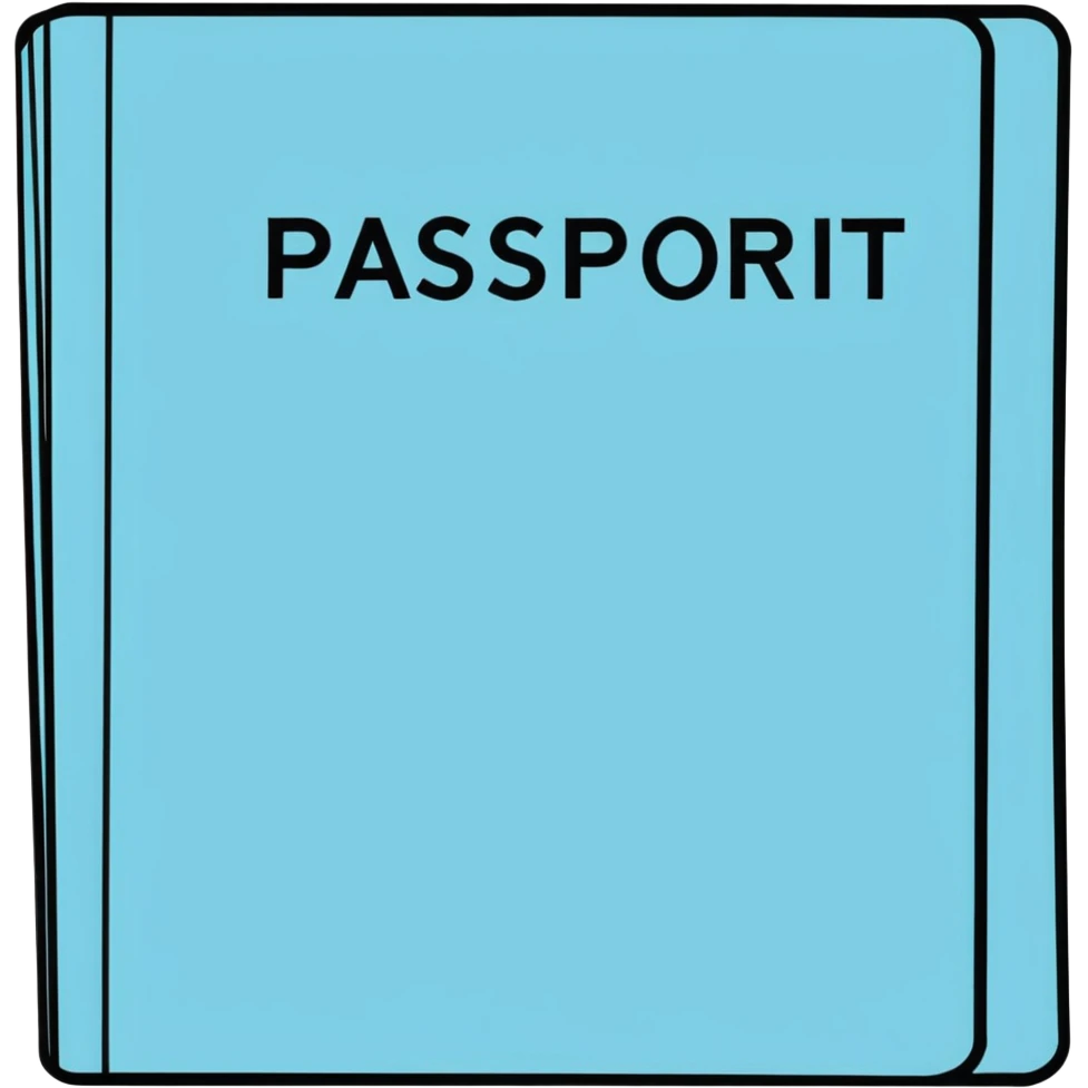 light blue passport emoji