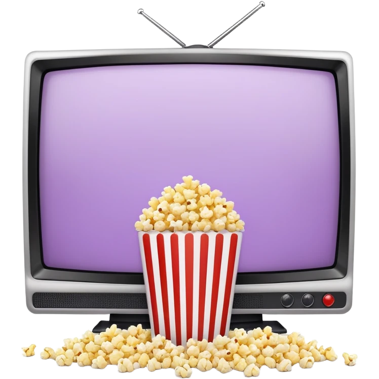 Netflix on a TV screen pale purple qnd popcorn emoji