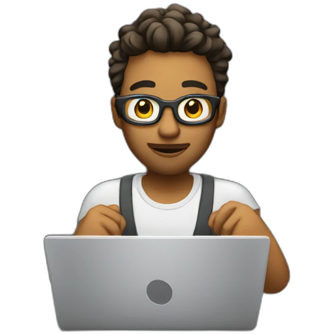 developer in front of the labtop emoji