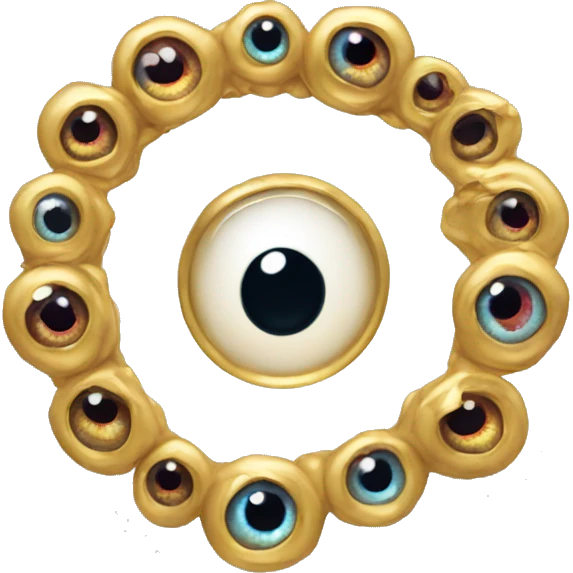thin gold ring studded with eyeballs emoji