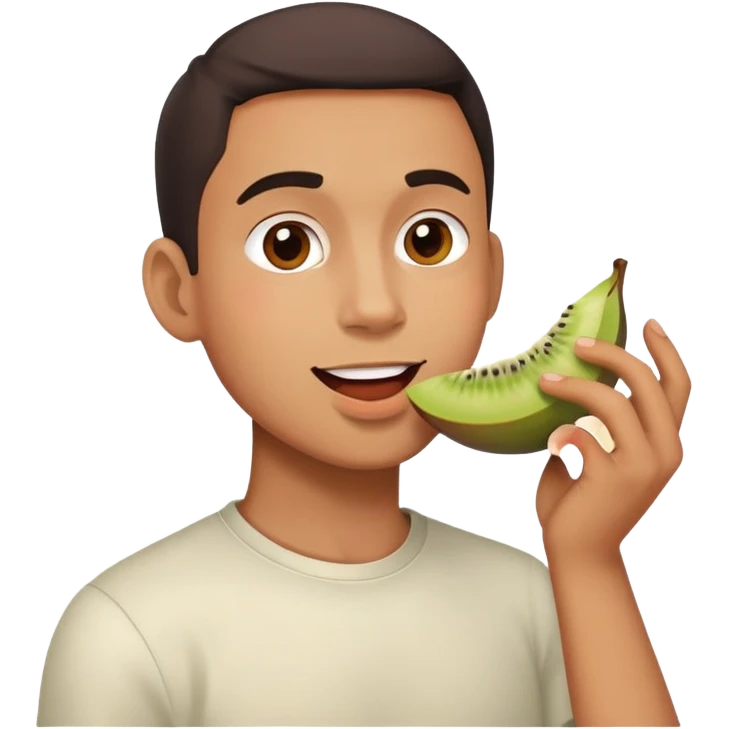 mixed male eating fruit emoji