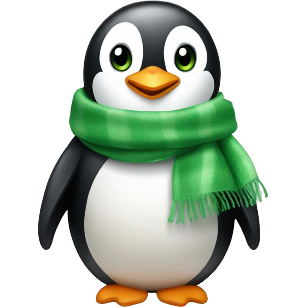 Penguin with green scarf emoji