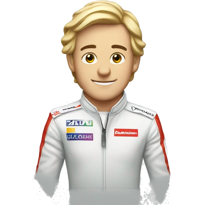 Formula 1 driver with a ribbon emoji
