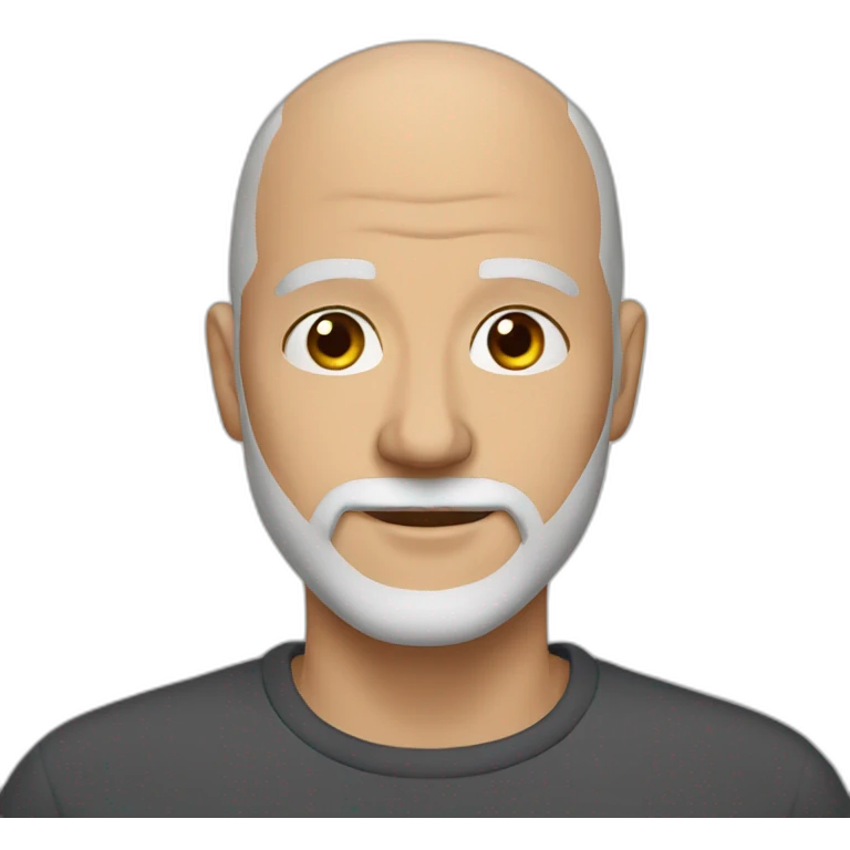 a bald man with grey beard hazel eyes emoji