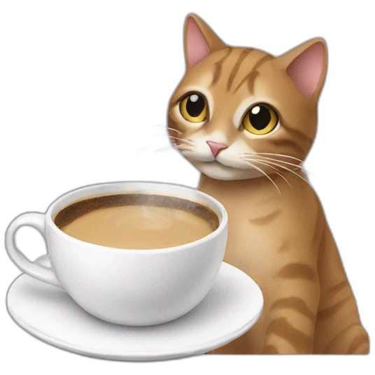 cat drinking coffee emoji