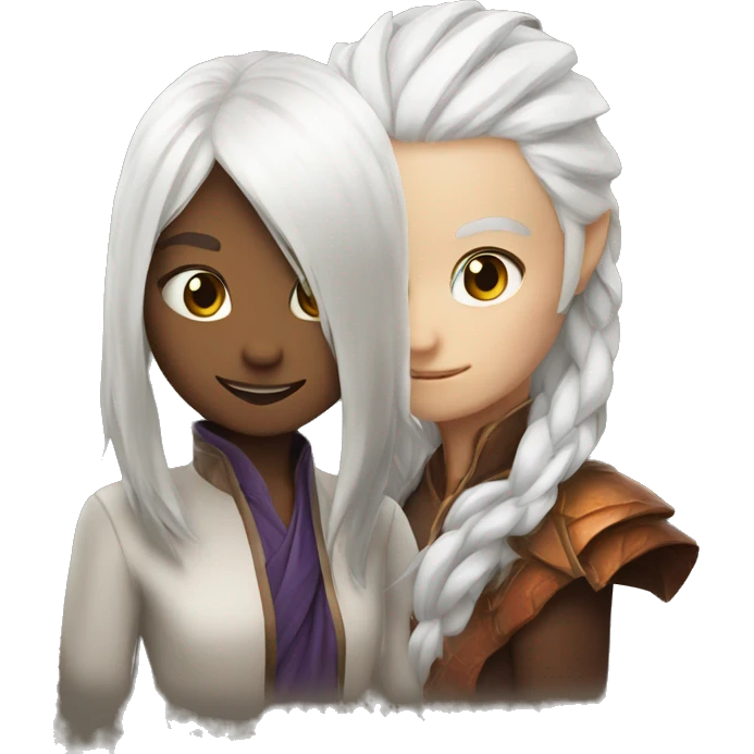 Dragon and white hair girl emoji