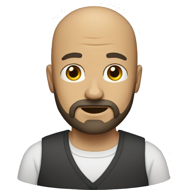 A middle-age man with a brown beard and a bald head emoji