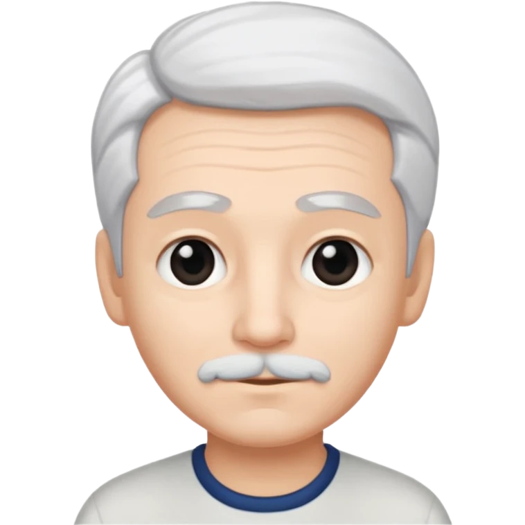 pure white hair, cute mature Boy, black eyebrows emoji