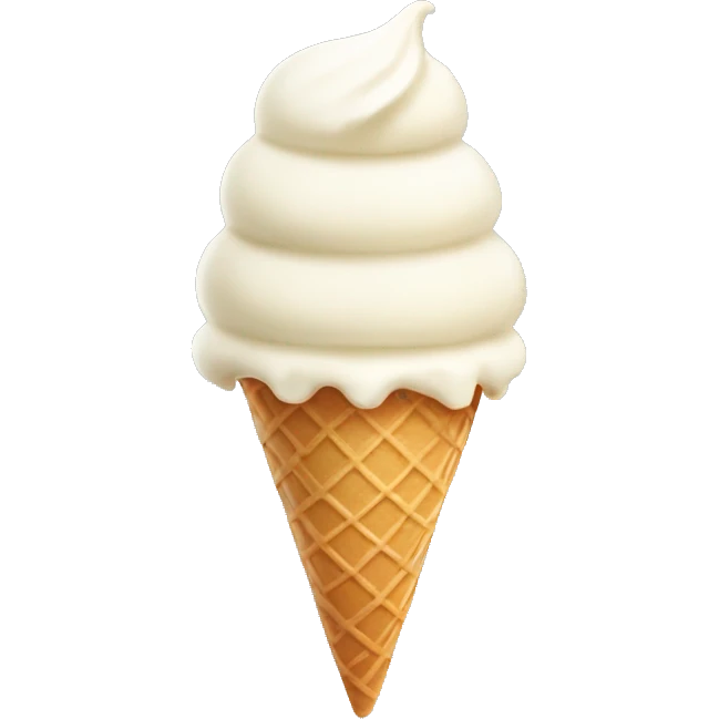 White ice cream cone with vanilla ice cream  emoji