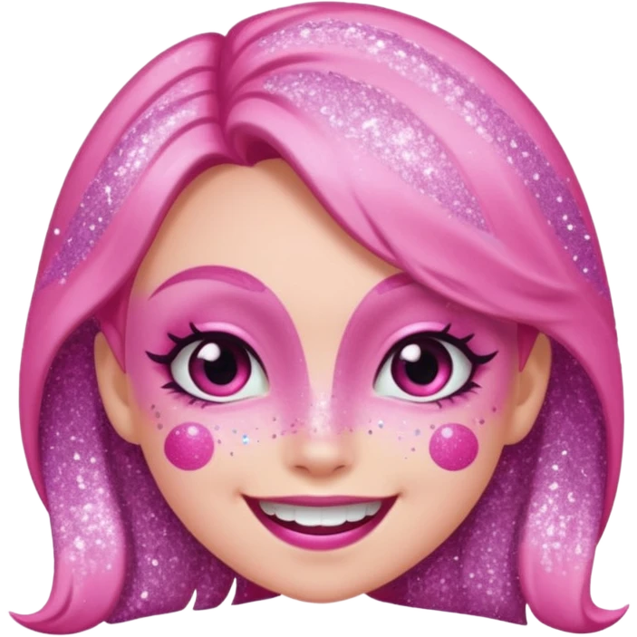 glitter pink girl naughty emoji