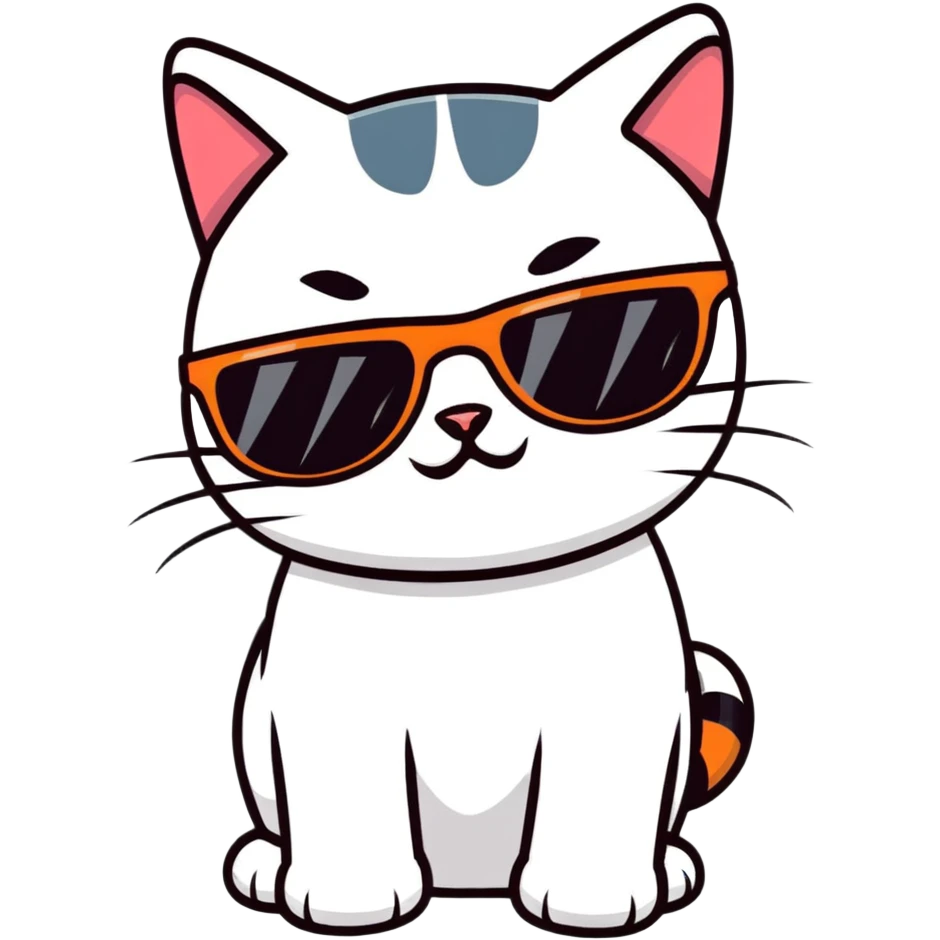 Cat wearing sunglasses, cool attitude emoji