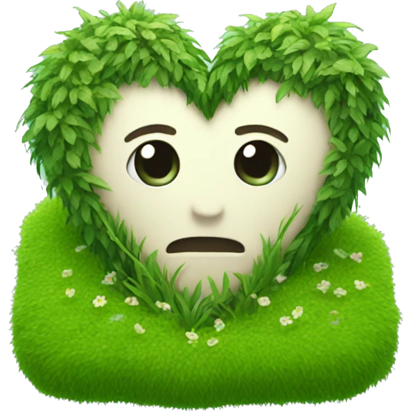 Grassy heart with plants and trees emoji