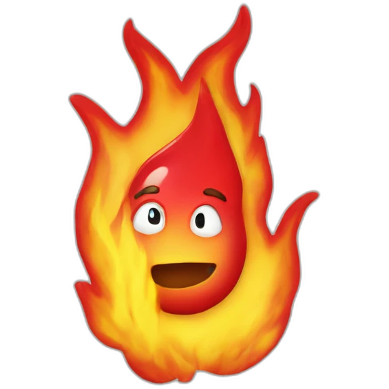 A red magnet on fire emoji