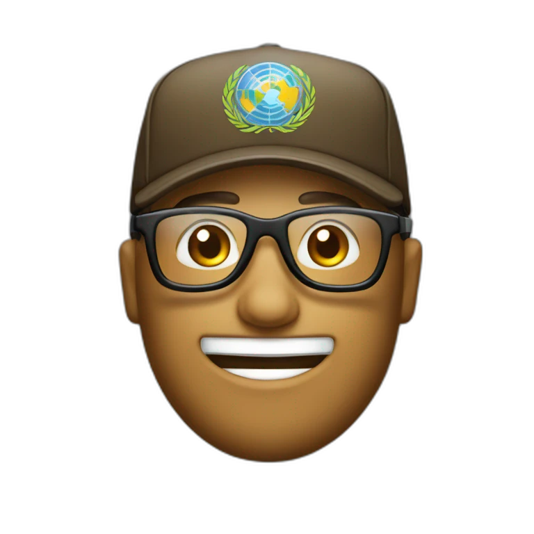 Un señor con lentes y gorra blanca emoji