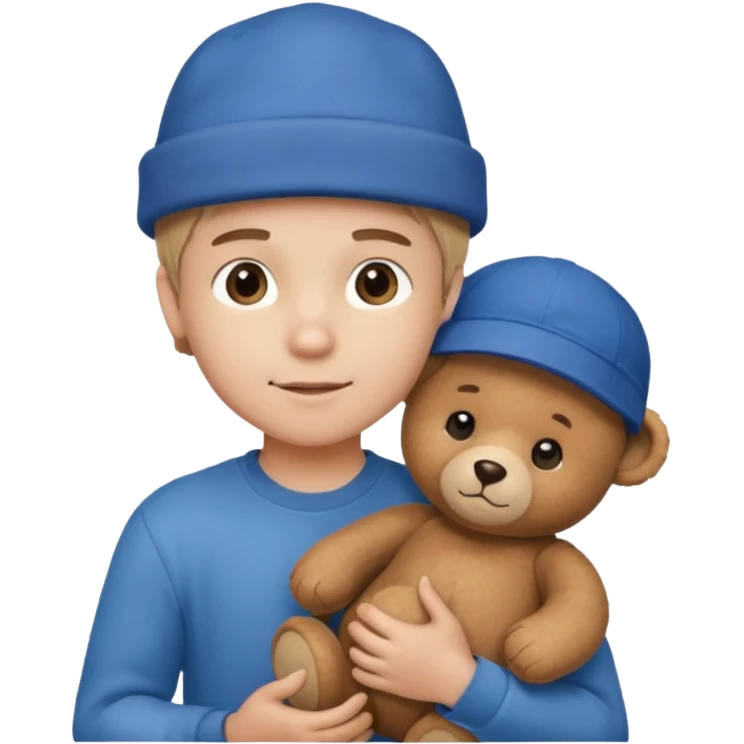hat boy with bear  emoji