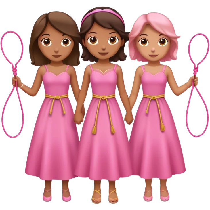 3 girlys pink with a lazo emoji