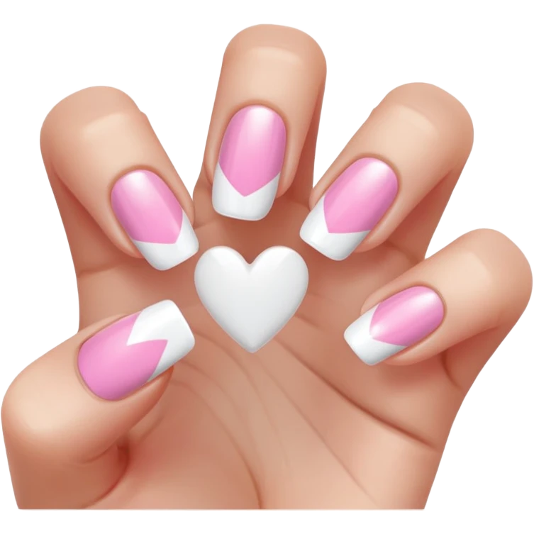 french tip nails  emoji