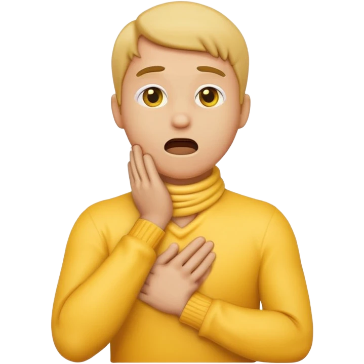 emoji chocking himself hand around his neck emoji