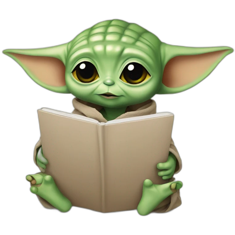 BABY YODA WITH NOTEBOOK emoji