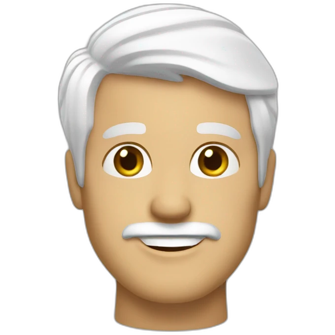 Create an emoji of a man smiling, business dressed, with white hair and with a short but neat white beard, but with no glasses emoji