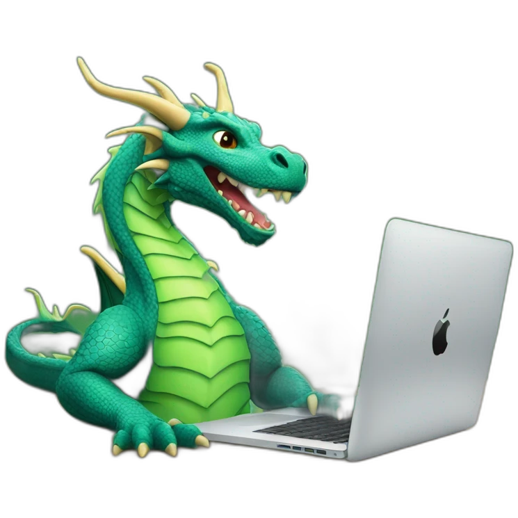 dragon with a mac book pro emoji
