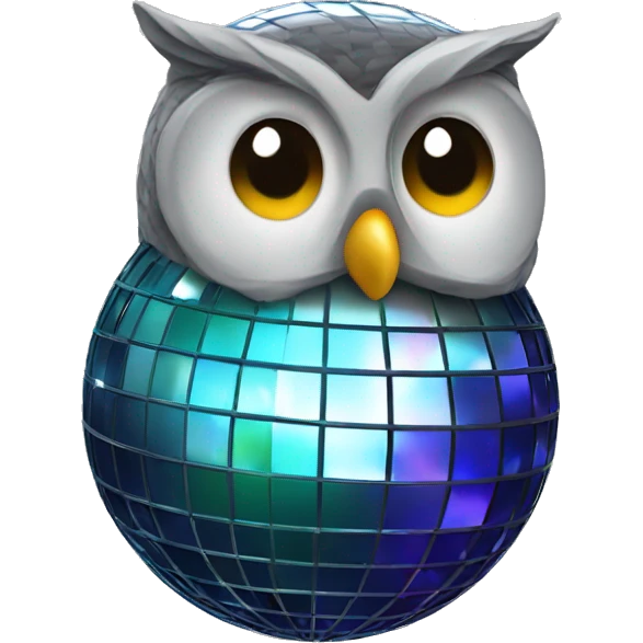owl disco ball emoji