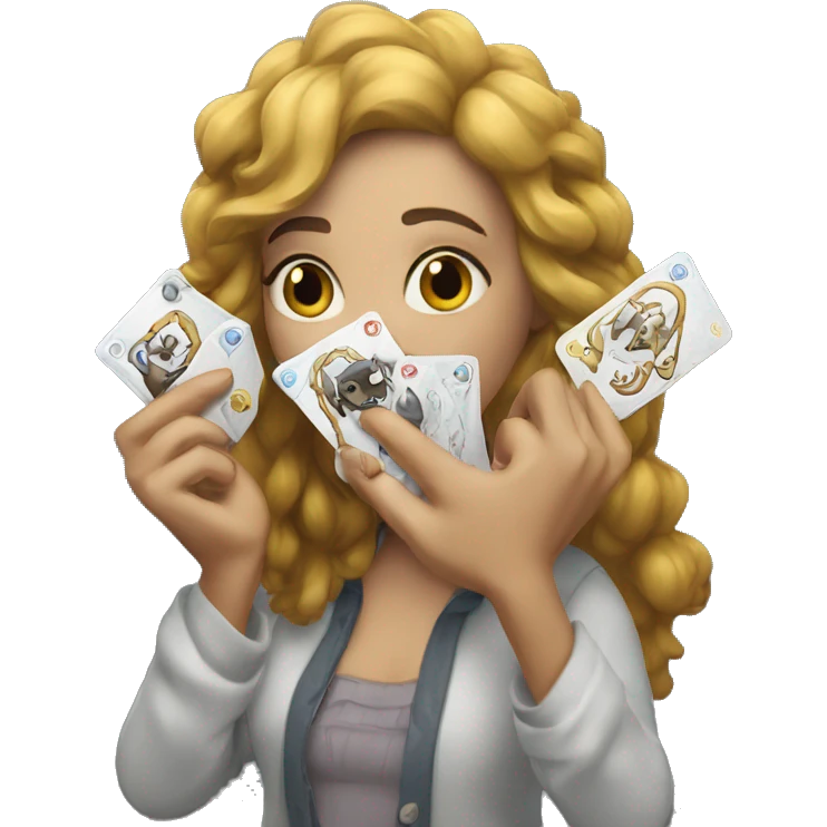 A Person with the werwolf cards in her Hands emoji
