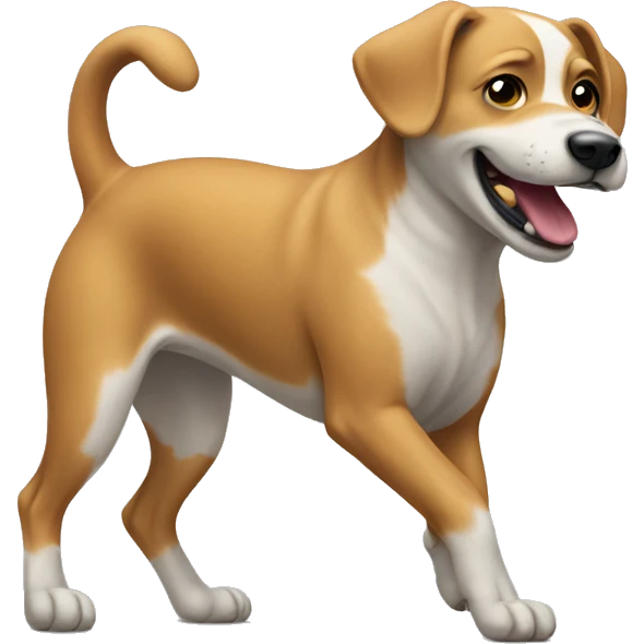 A dog dancing emoji