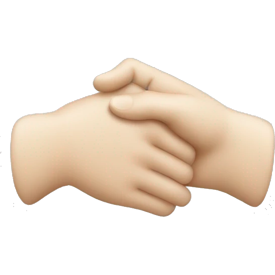 The hand that AI and humans are folding each other emoji