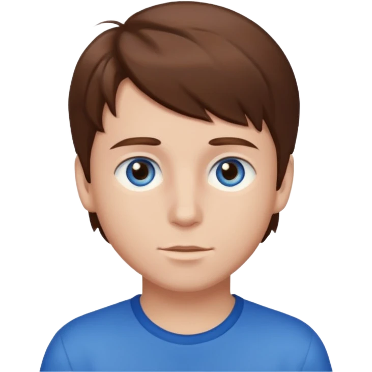 Brown hair and blue eyes boy emoji