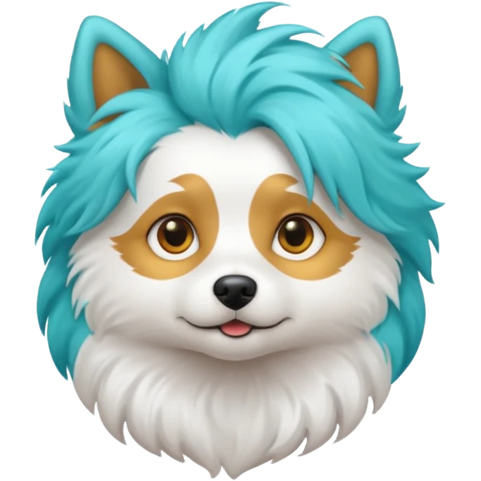 dog with turquoise hair emoji