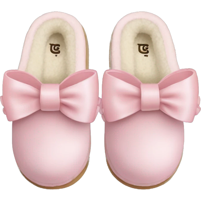 ugg slippers with light pink bows on the back emoji