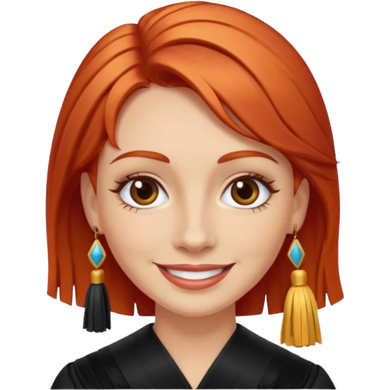 red-haired eyebrow artist with tassels emoji