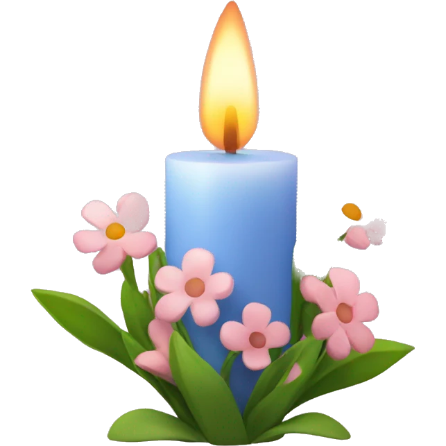 Spring candle with flowers  emoji